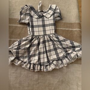 Girlhood Plaid Black and White Kids Dress